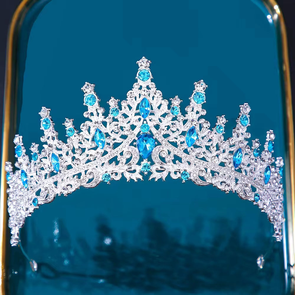 Baroque Crystal Tiaras and Crowns for Women Bride Rhinestone Prom Diadem Bridal Wedding Hair Accessories Jewelry Crown Tiara