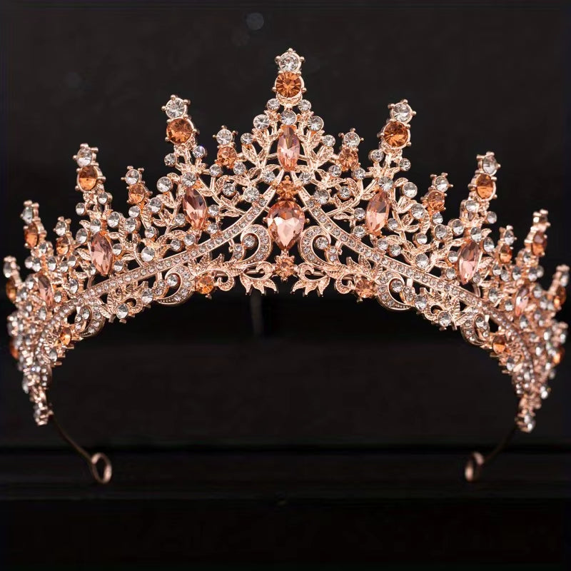 Baroque Crystal Tiaras and Crowns for Women Bride Rhinestone Prom Diadem Bridal Wedding Hair Accessories Jewelry Crown Tiara