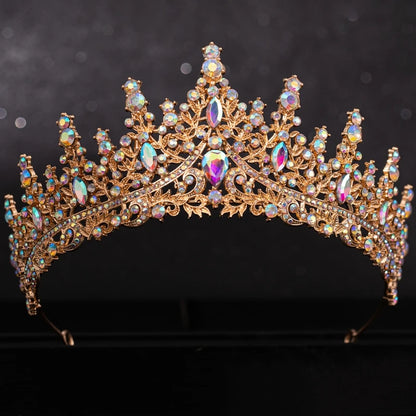 Baroque Crystal Tiaras and Crowns for Women Bride Rhinestone Prom Diadem Bridal Wedding Hair Accessories Jewelry Crown Tiara