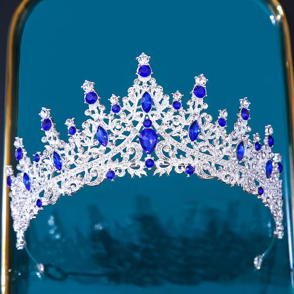 Baroque Crystal Tiaras and Crowns for Women Bride Rhinestone Prom Diadem Bridal Wedding Hair Accessories Jewelry Crown Tiara