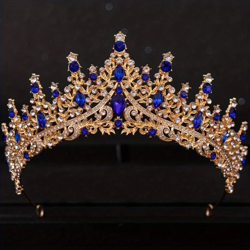 Baroque Crystal Tiaras and Crowns for Women Bride Rhinestone Prom Diadem Bridal Wedding Hair Accessories Jewelry Crown Tiara