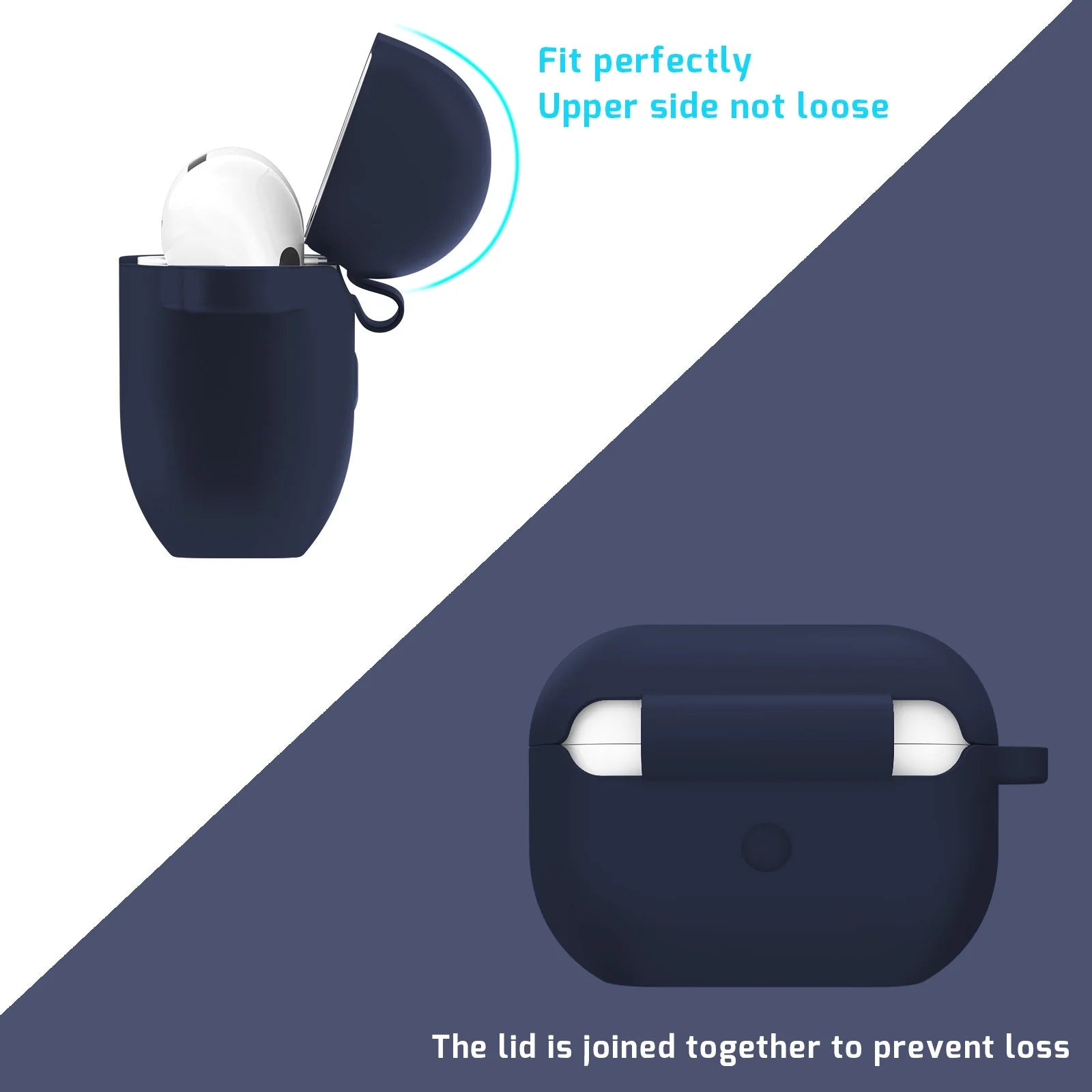 Airpods Pro 2 Case, Silicone Airpods Pro 2Nd Gen [2022] Cover with Keychain/Handstrap-Midnight Blue