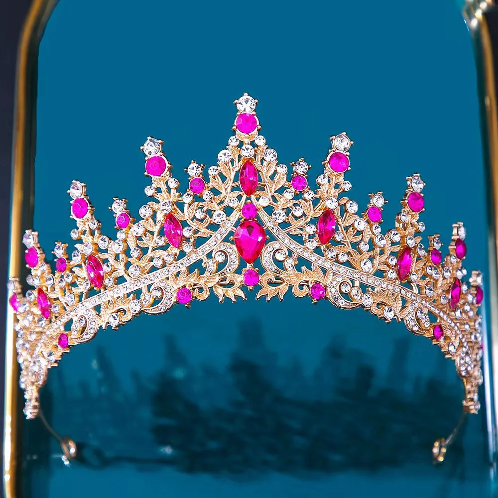 Baroque Crystal Tiaras and Crowns for Women Bride Rhinestone Prom Diadem Bridal Wedding Hair Accessories Jewelry Crown Tiara