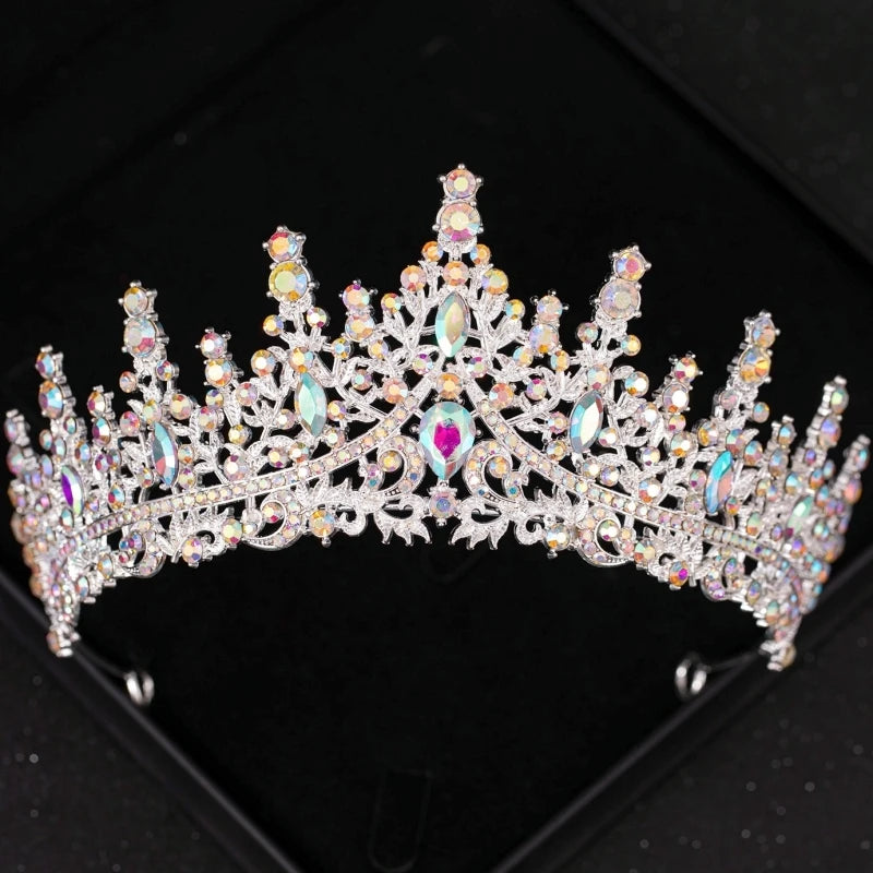 Baroque Crystal Tiaras and Crowns for Women Bride Rhinestone Prom Diadem Bridal Wedding Hair Accessories Jewelry Crown Tiara