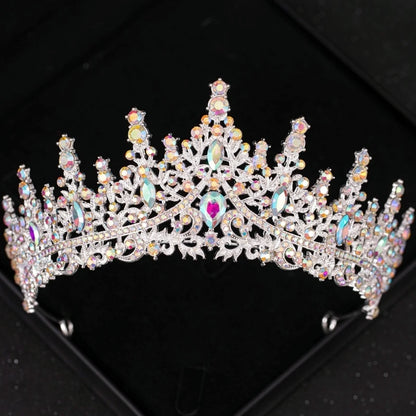 Baroque Crystal Tiaras and Crowns for Women Bride Rhinestone Prom Diadem Bridal Wedding Hair Accessories Jewelry Crown Tiara