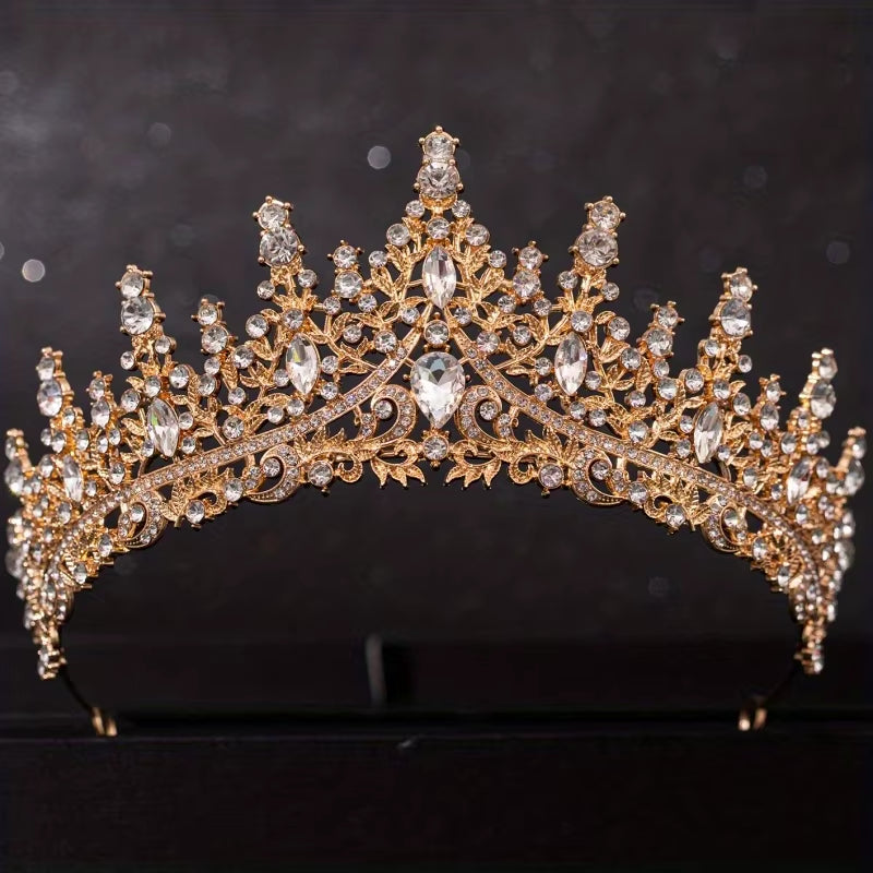 Baroque Crystal Tiaras and Crowns for Women Bride Rhinestone Prom Diadem Bridal Wedding Hair Accessories Jewelry Crown Tiara