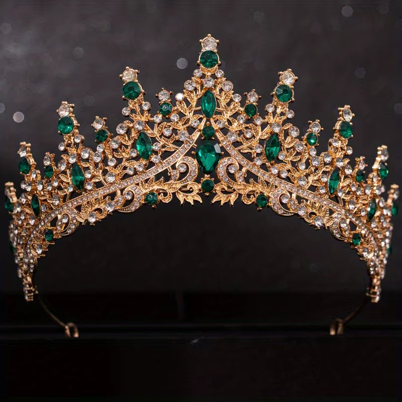 Baroque Crystal Tiaras and Crowns for Women Bride Rhinestone Prom Diadem Bridal Wedding Hair Accessories Jewelry Crown Tiara
