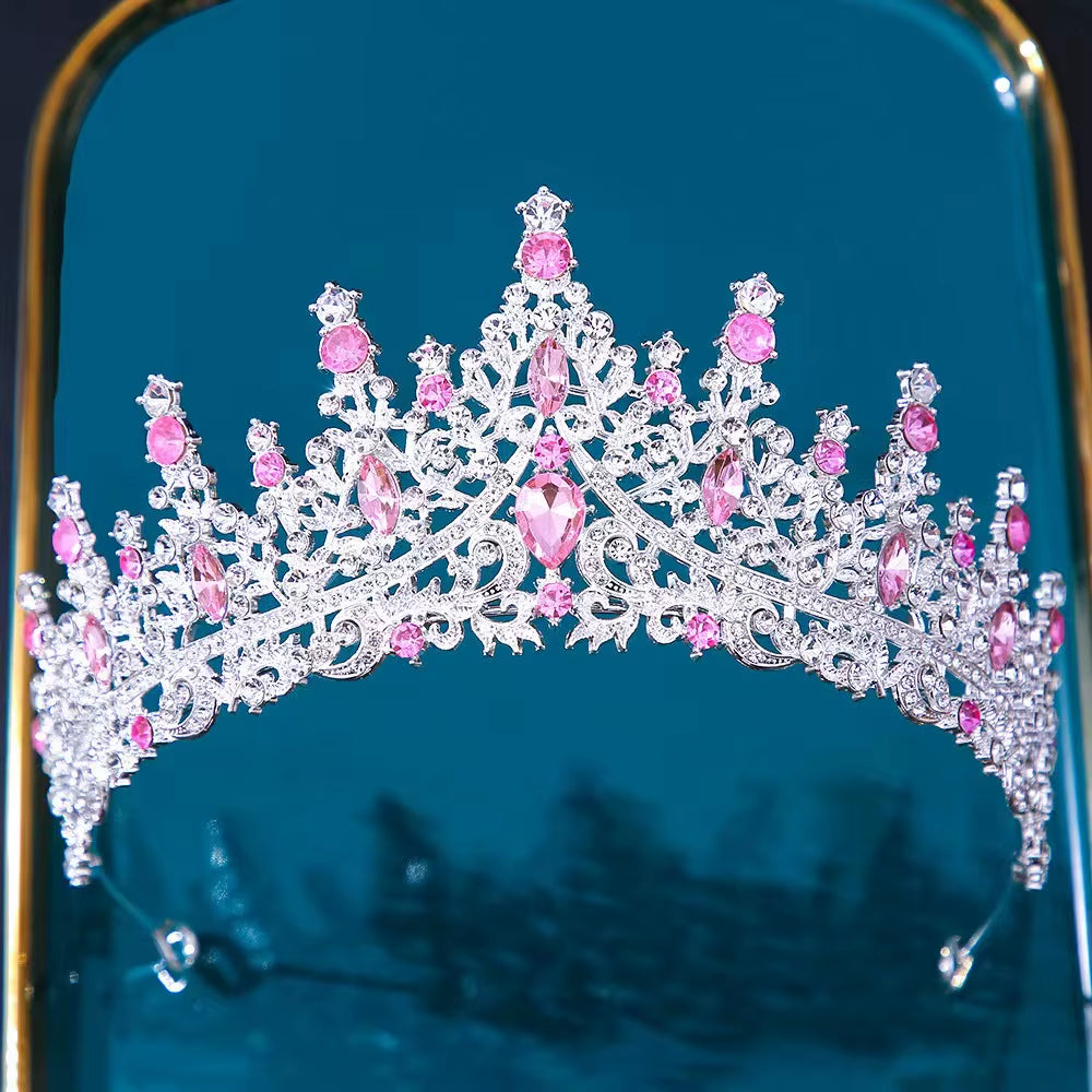 Baroque Crystal Tiaras and Crowns for Women Bride Rhinestone Prom Diadem Bridal Wedding Hair Accessories Jewelry Crown Tiara