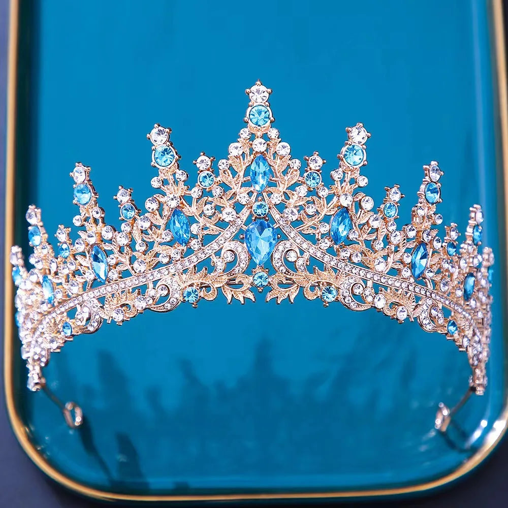 Baroque Crystal Tiaras and Crowns for Women Bride Rhinestone Prom Diadem Bridal Wedding Hair Accessories Jewelry Crown Tiara